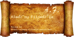 Almásy Filoméla névjegykártya